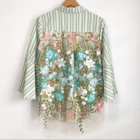 ‼️SOLD‼️Aratta Silent Journey Green Lace Top - Picture 4 of 8